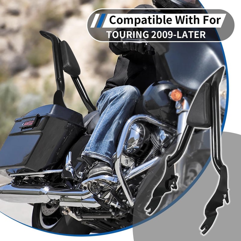 AUFER 28" Motorcycle Rear Passenger Backrest Sissy Bar With Pad Locked Rotary Docking Latches Clips With Keys Compatible With For Touring Road King Road Glide Street Glide Electra Glide 2009-2025 - Image 3